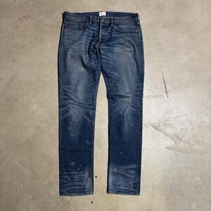Simon Miller M001 Narrow Selvedge Denim Jeans Mens 34x34 Indigo Distressed USA